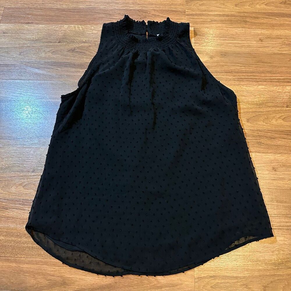 Daniel Rainn Sleeve-less Blouse Tank Top Black | Women Size Medium